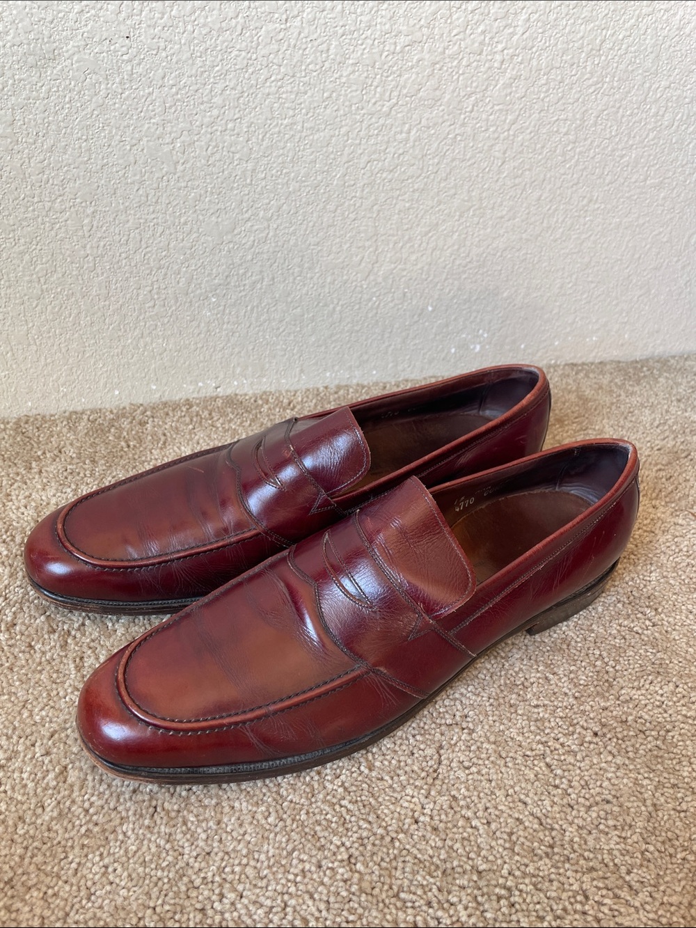 Allen Edmonds Men's Burgundy Leather Penny Loafers 15 Career Wear Shoes Preppy